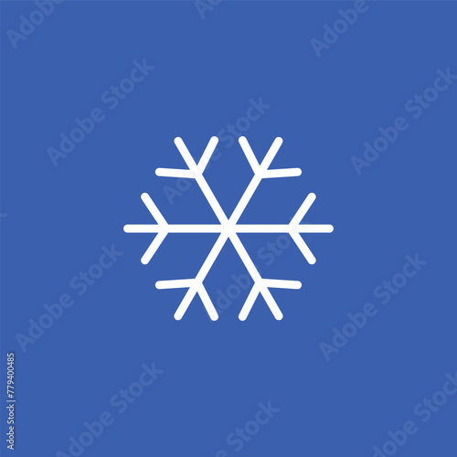 snow icon vector. snowflake icon place on blue background