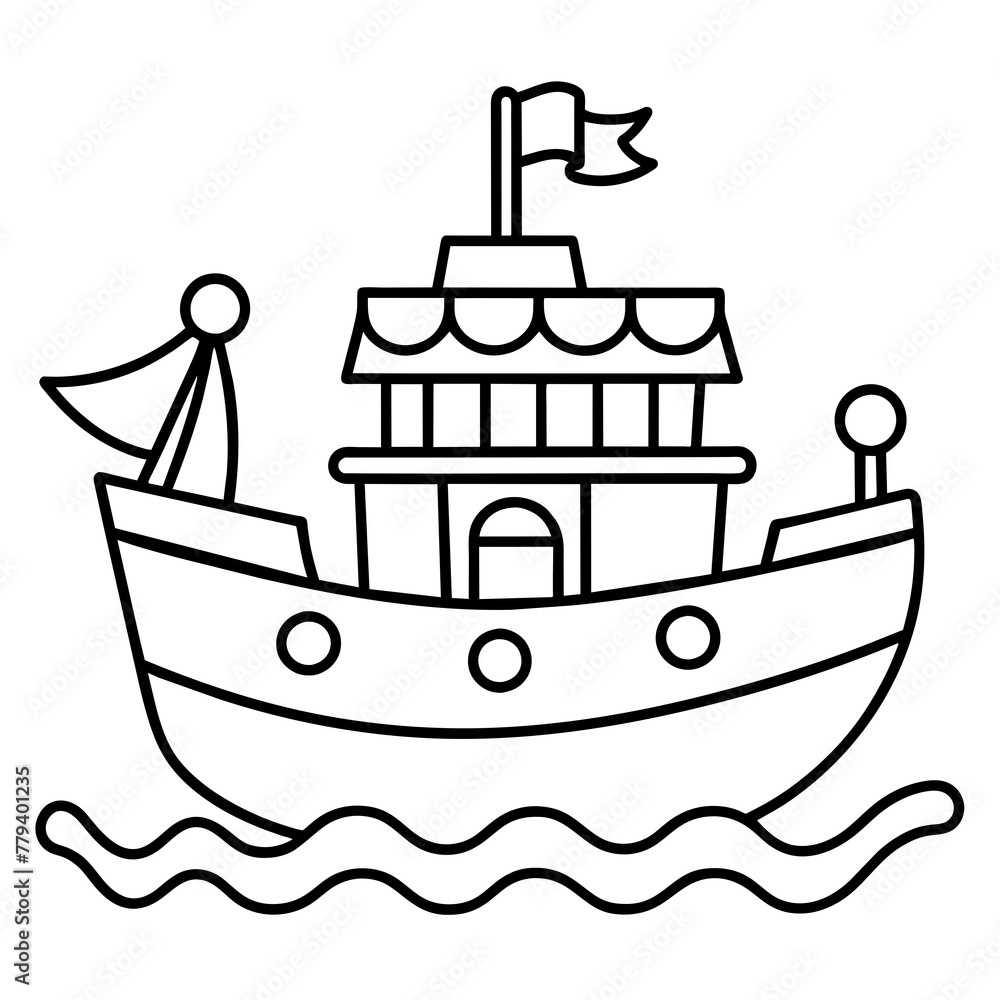 ship in a sea vector ship in a sea vector