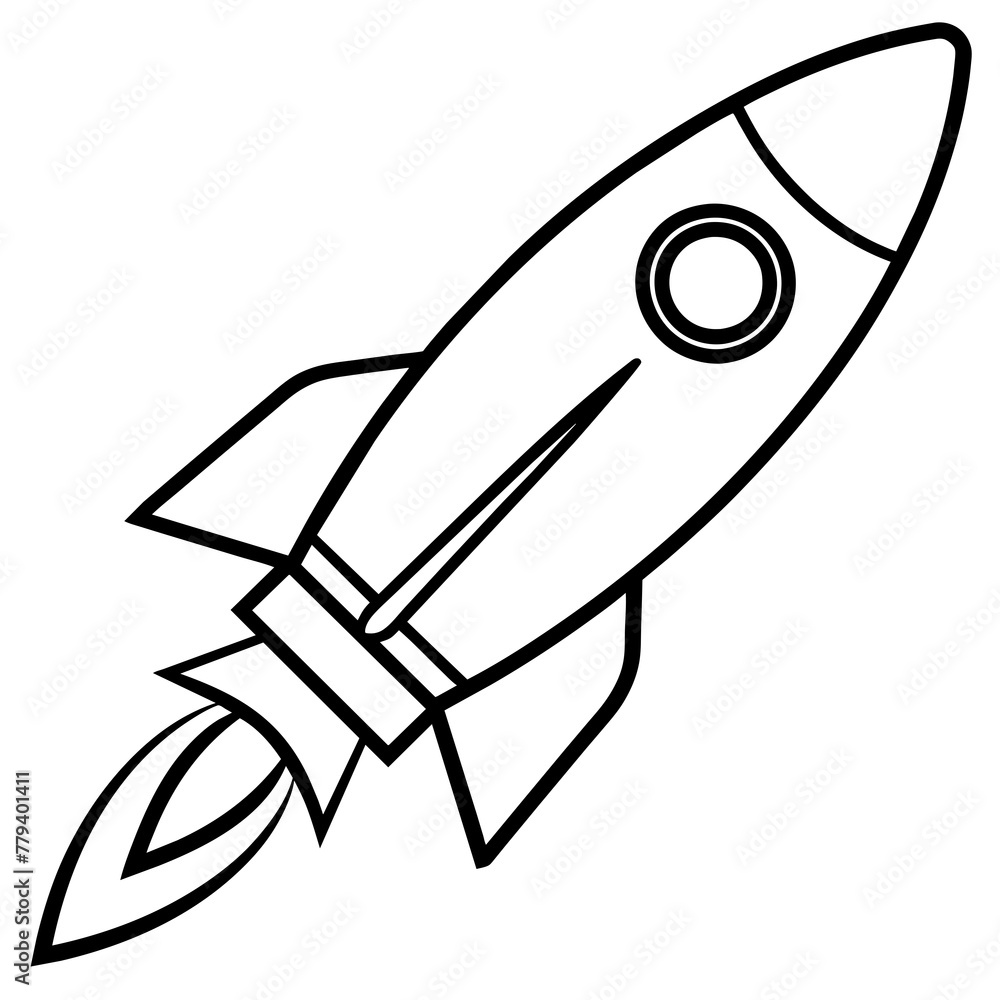 Fototapeta premium simple rocket isolated on white 