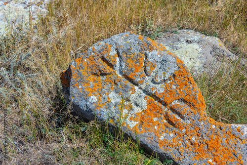 Noratus cemetery with Khachkars - ancient tombstones in Armenia photo