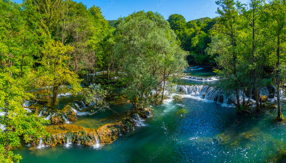 Naklejka premium Great Una Waterfalls in Bosnia and Herzegovina