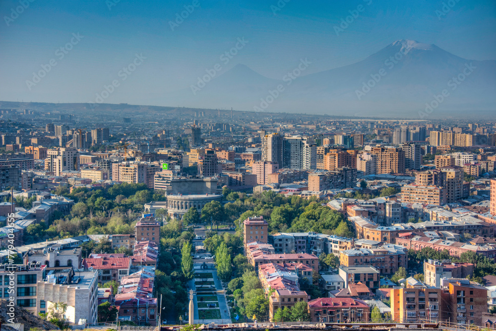 Fototapeta premium Panorama view of Yerevan in Armenia