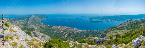 Aerial view of Croatian town Orebic photo