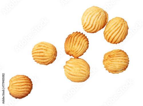 Shortbread cookies isolated on white background