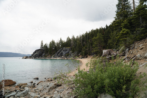 landscape beach lake with crystal clear water