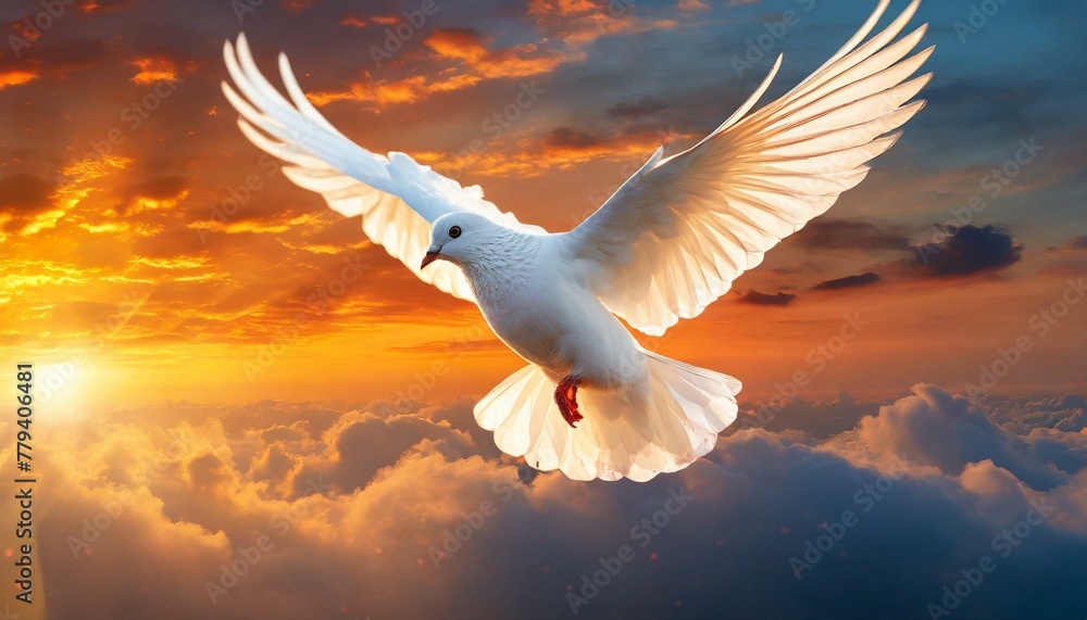 Pentecostal: White Dove in the Fire , the Symbol of Holy Spirit. Stock ...