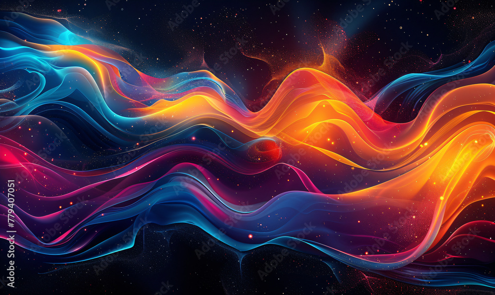 Abstract colorful wavy pattern design with modern artistic elements. Illustration with fluid shapes for wallpaper, background, or textile. Abstract colorful wavy pattern design with modern artistic elements. Illustration with fluid shapes for wallpaper, background, or textile.