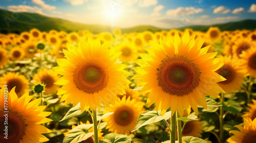 field of sunflowers  high definition hd  photographic creative image