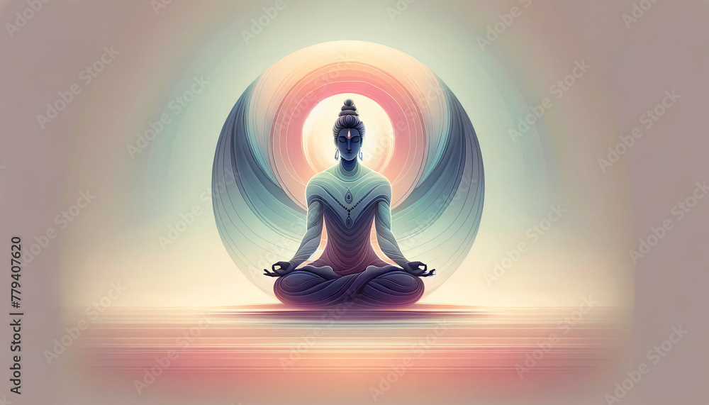 Illustration of a Yoga In The Lotus Position Illustration of a Yoga In The Lotus Position