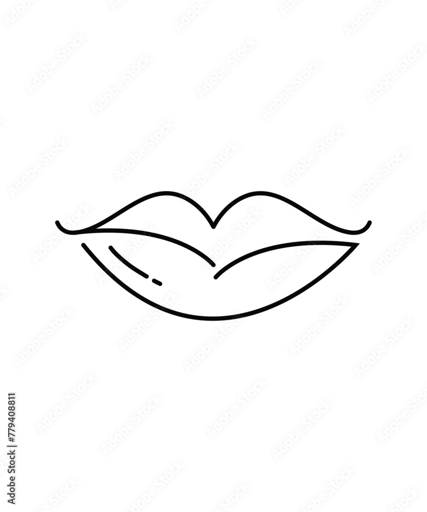 lips icon, vector best line icon. lips icon, vector best line icon.
