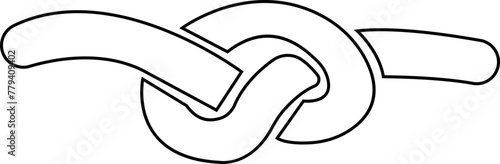 The rope icon. Black silhouette Horizontal beautiful rope tie vector, Pretty rope knot form. image elements isolated on a transparent background, used for design and web. tied up rope element.