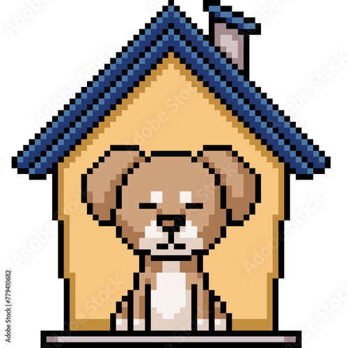 pixel art of small dog house