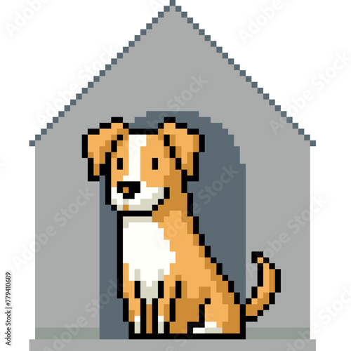 pixel art of small dog house