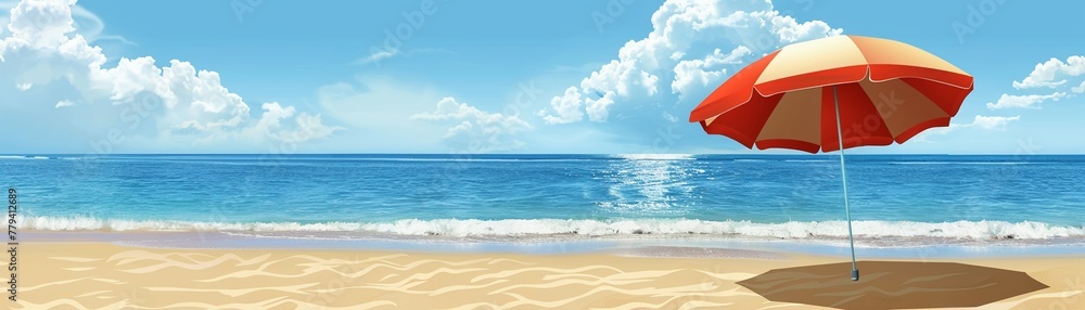 Umbrella clipart providing shade on the beach