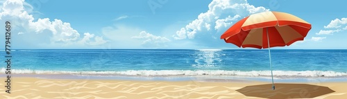 Umbrella clipart providing shade on the beach