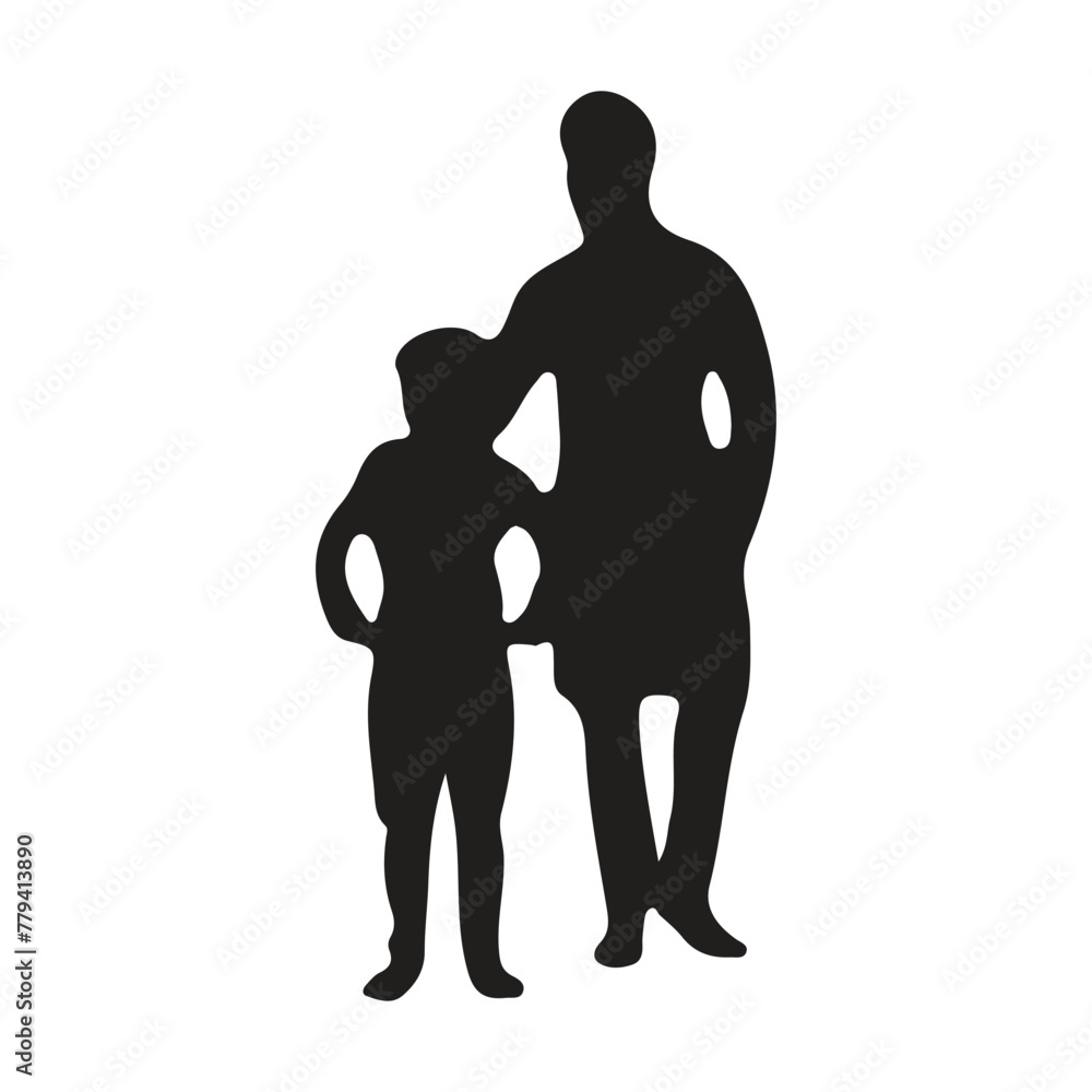 Father and Son father's day Silhouette