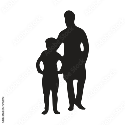 Father and Son father's day Silhouette