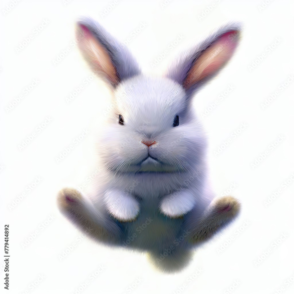 Obraz premium 3D furry forest lion with beautiful colors and white background. with Generative AI technology 