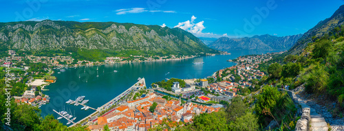 Panorama view of Kotor from Giovanni fortress in Montenegro