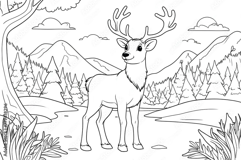Reindeer colouring book Reindeer colouring book