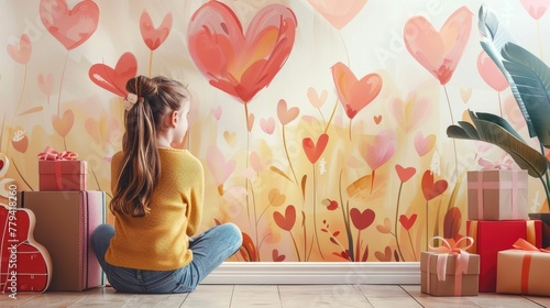 Heartfelt Crafts Vibrant Heart Shaped Designs Adorning a Cozy Home Setting