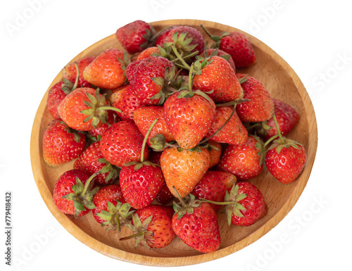 strawberries close up on white background