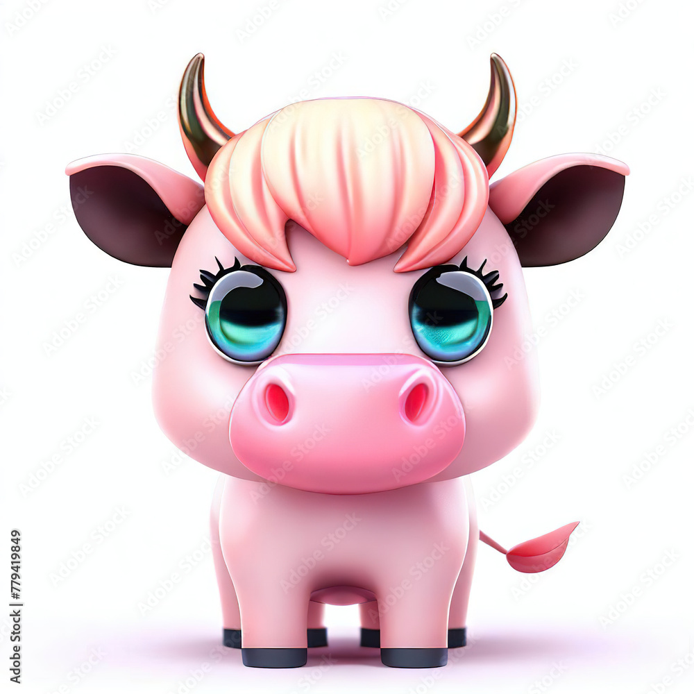 Naklejka premium 3D forest lion with beautiful colors and white background. with Generative AI technology