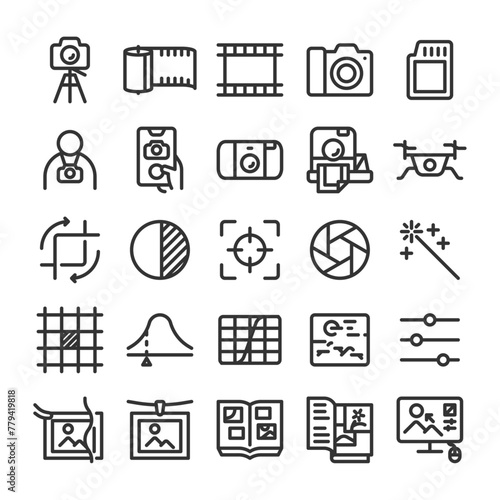 フォトグラファー 写真編集 アイコン セット