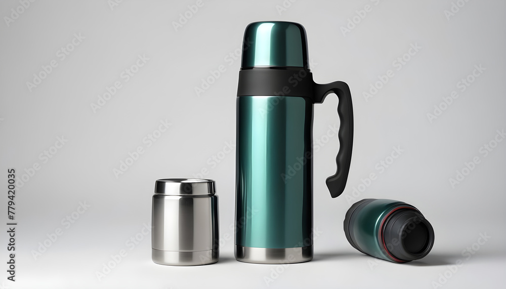 Contemporary thermos on blank background Contemporary thermos on blank background