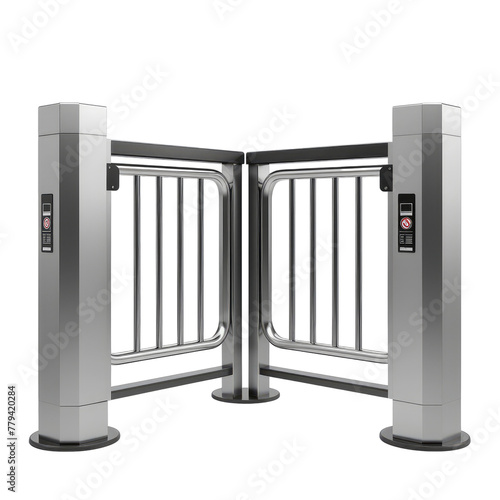 Swing gate turnstile isolated on white background