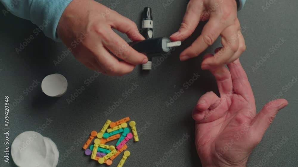 Vidéo Stock An elderly couple sitting at a table. A wife helps her ...