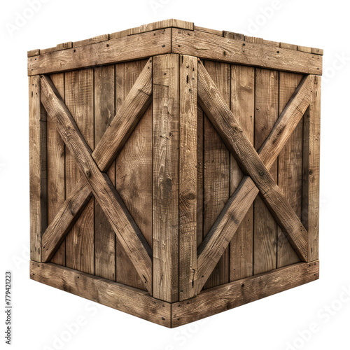 Wooden crate isolated on white background