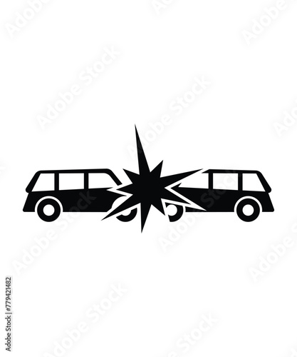 car accident icon, vector best flat icon.