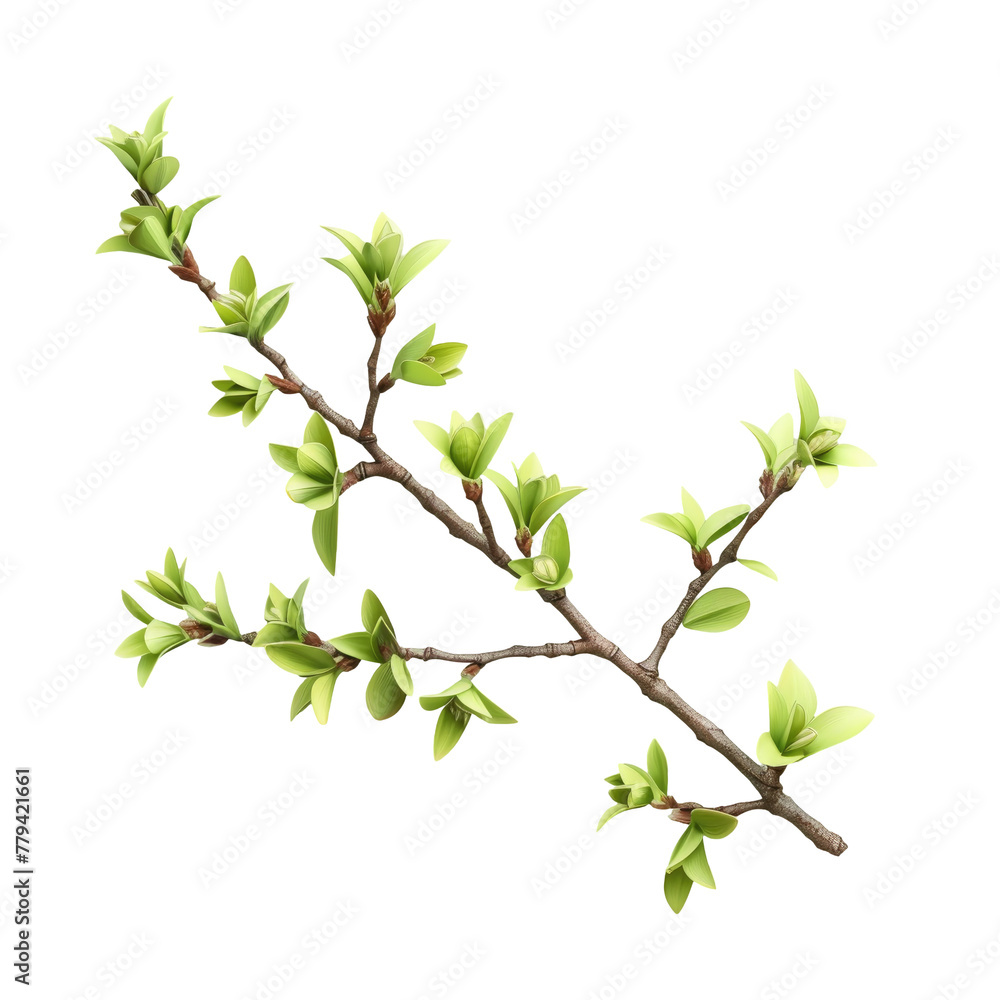 A branch with verdant leaves A branch with verdant leaves