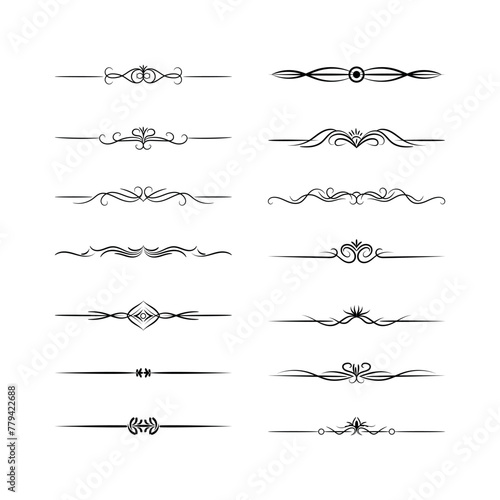 Hand draw floral decoration elements floral ornaments floral elements 