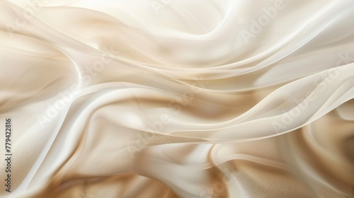 Soft beige satin fabric with luxurious smooth texture.