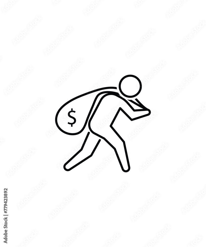 theft icon, vector best line icon. theft icon, vector best line icon.