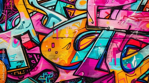 Vibrant Urban Graffiti Artwork Close-up 