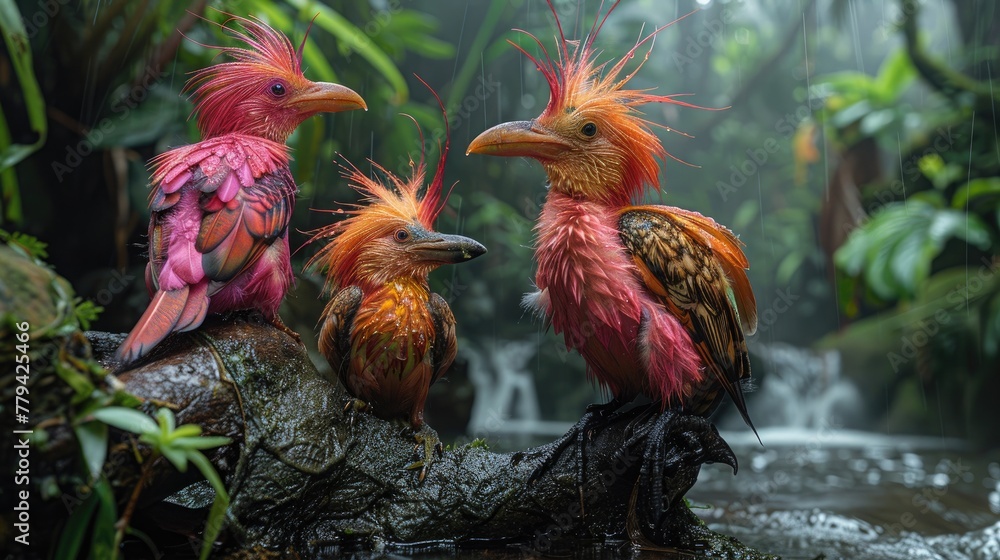 Fototapeta premium The Beauty of Colorful Feathered Birds: Close-up Birds Photography