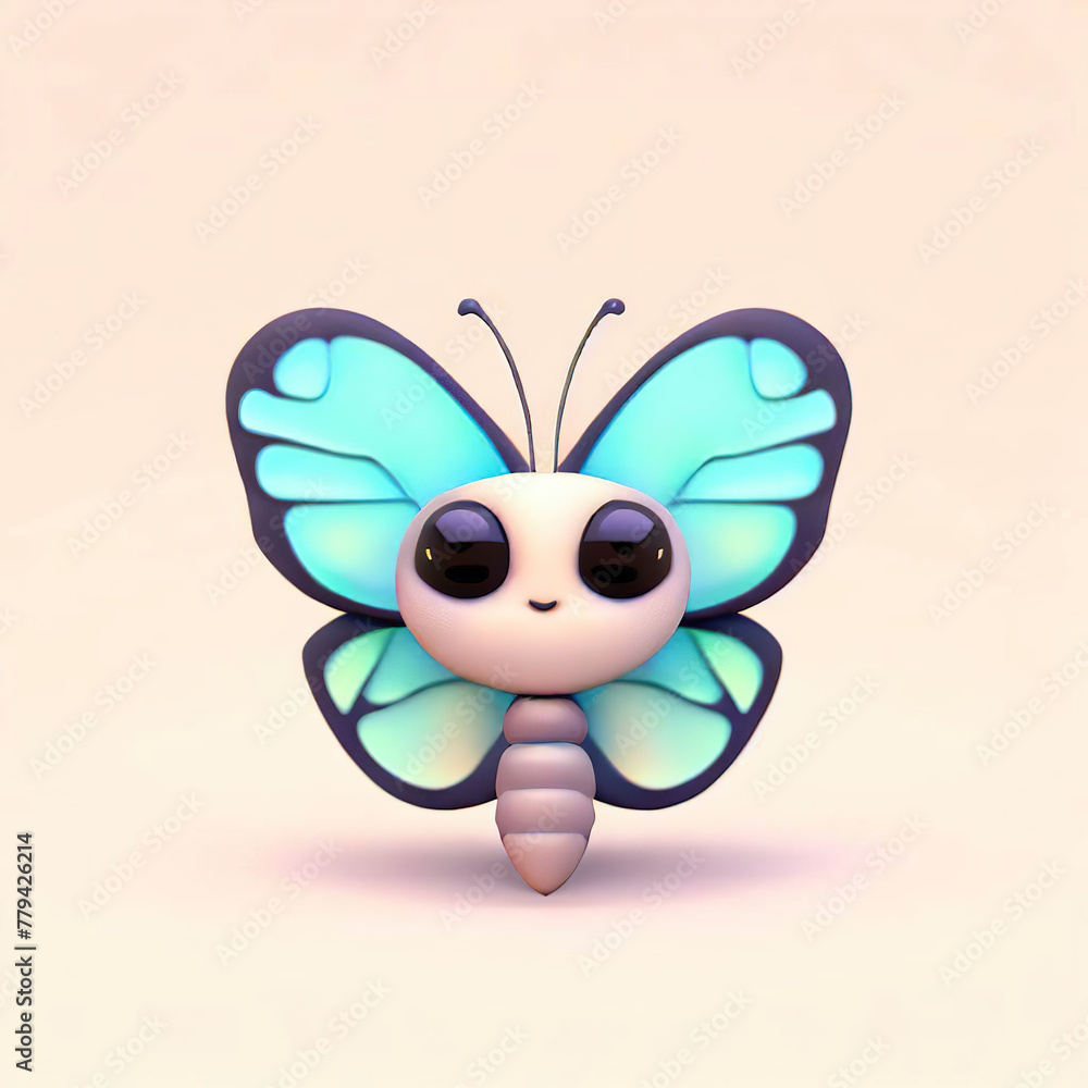 Obraz premium 3D furry forest animal with beautiful colors and white background. with Generative AI technology 