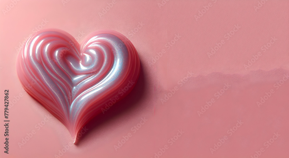 Heart symbol on pink background with right copy space happy valentines day concept of love and care.,generative ai Heart symbol on pink background with right copy space happy valentines day concept of love and care.,generative ai