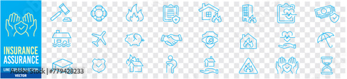 insurance assurance set icons. 