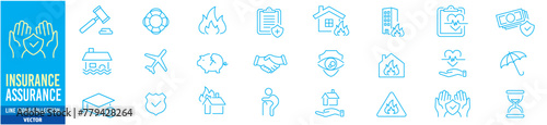 insurance assurance set icons. 