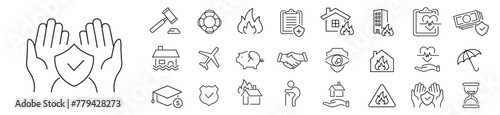 insurance assurance set icons. 