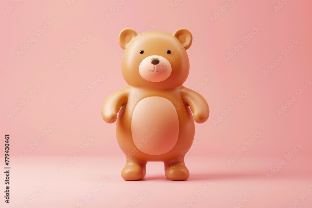 A 3D cartoon character of a friendly bear against a soft pastel pink background, perfect for children's book illustrations or animated series.
A 3D cartoon character of a friendly bear against a soft pastel pink background, perfect for children's book illustrations or animated series.