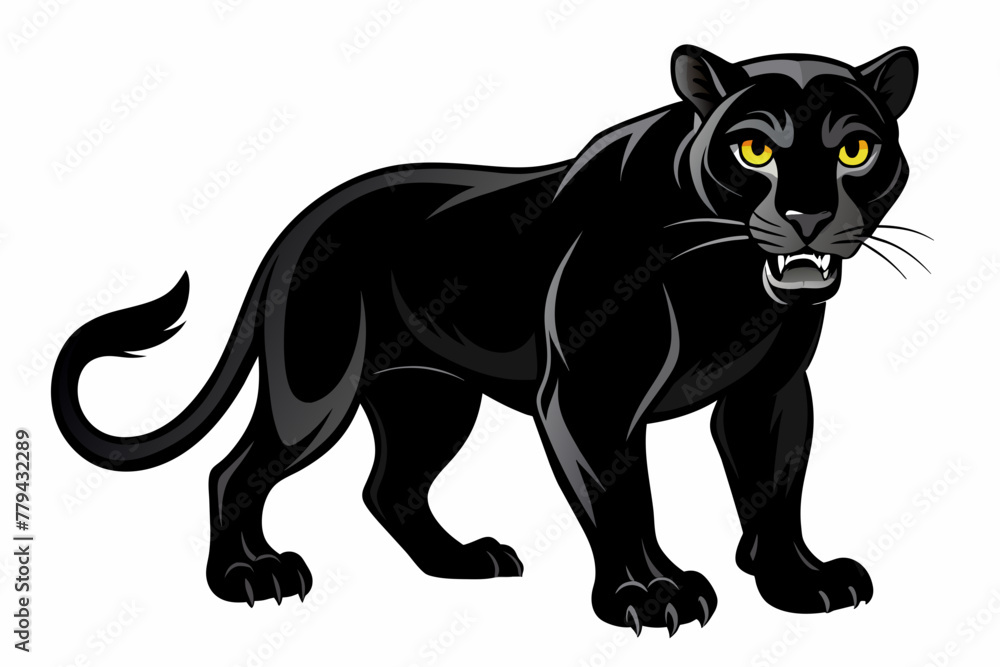 Black panther, on a white background, no background