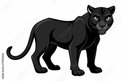 Black panther, on a white background, no background © Chayon Sarker