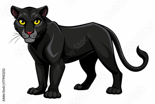 Black panther  on a white background  no background