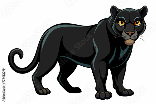 Black panther, on a white background, no background © Chayon Sarker