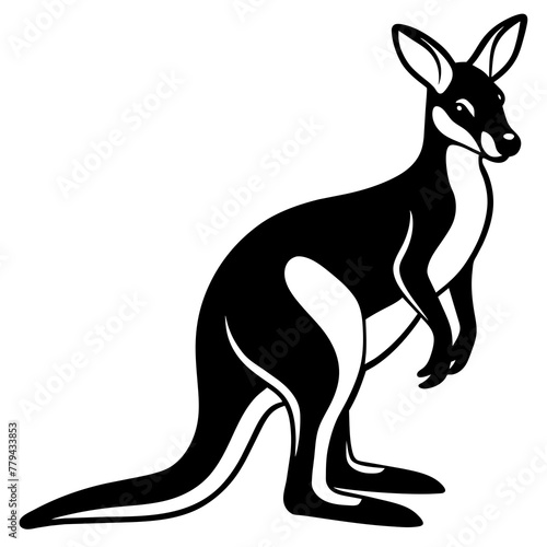 kangaroo with baby, black kangaroo silhouette vector illustration,icon,svg,animal characters,Holiday t shirt,Hand drawn trendy Vector illustration,kangaroo on black background